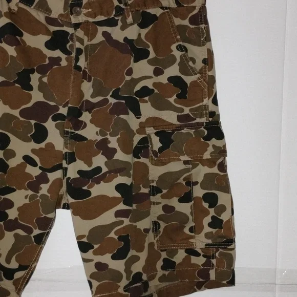 Levi's camo cargo shorts brown green size 36 men utility outdoors active casual - Picture 2 of 13